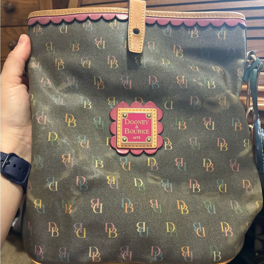 Dooney & Bourke Multicolor Logo Print Bag